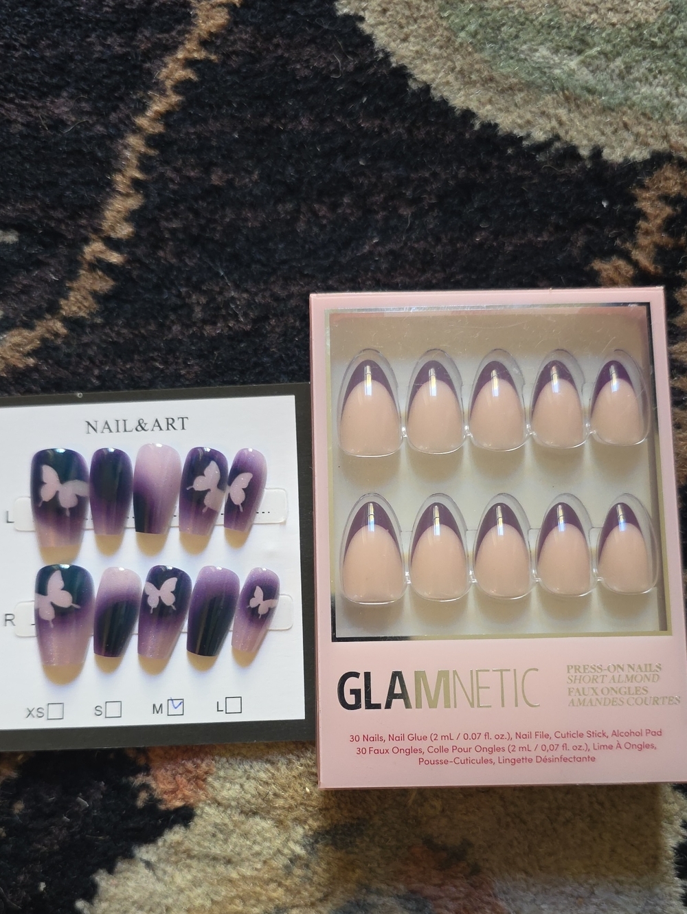 Glamnetic Press-On Nails in Plum French Tip - 30 Pack Bundle